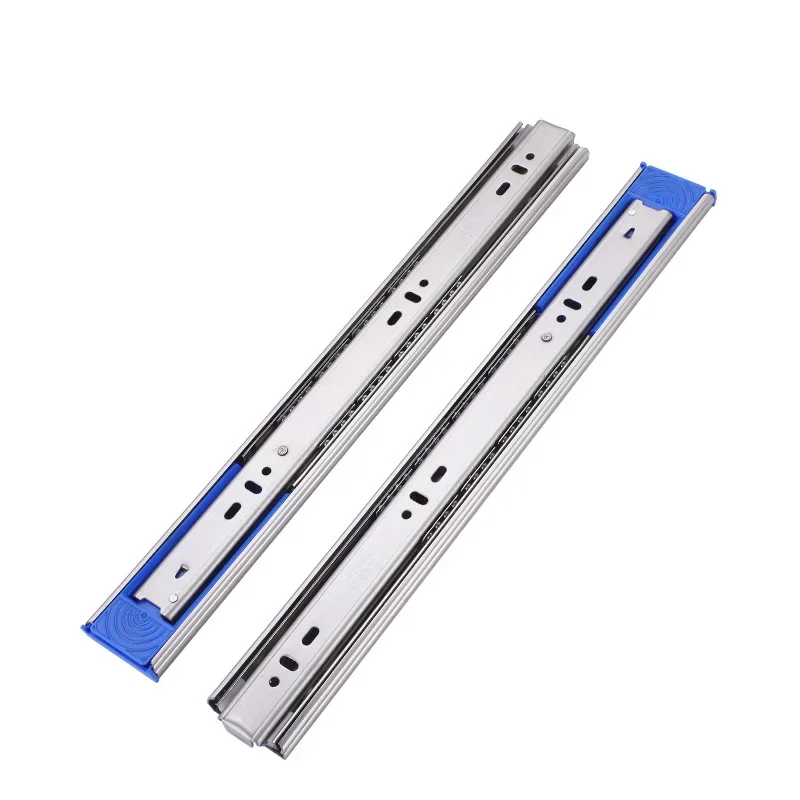 

Three-Section Push-open Drawer Slide Stainless Steel Drawer Slide Rail Thickened Silent Wardrobe Cabinet Side-mounted