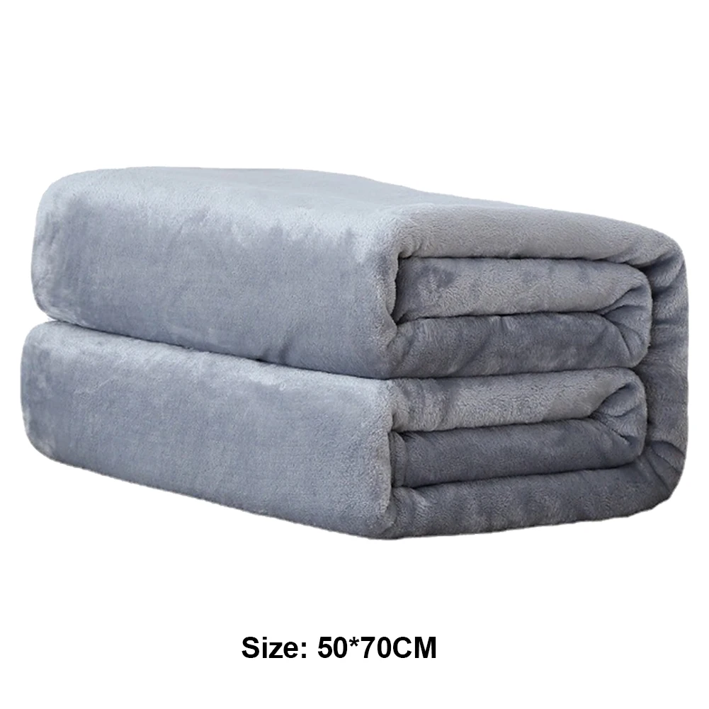 Plush Flannel Blankets Solid Color Fleece Throw Blanket Lightweight for Adult Children Home Office