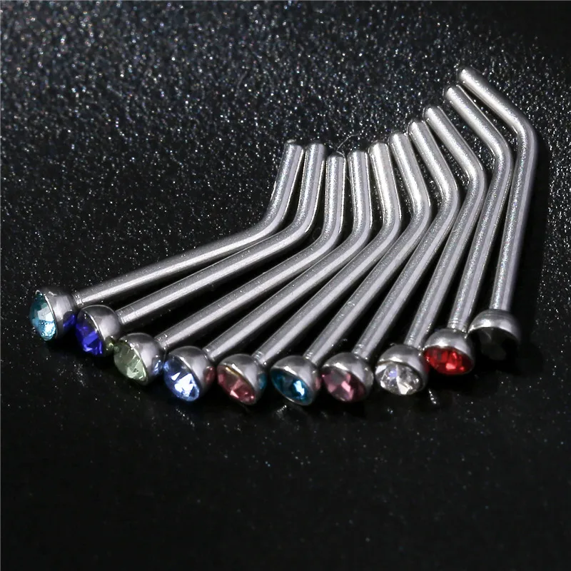 10 sztuk Punk Style Piercing nos Lip biżuteria biżuteria do ciała dla mężczyzny kobiety szpilki 1.8mm wybierz Drop Shipping