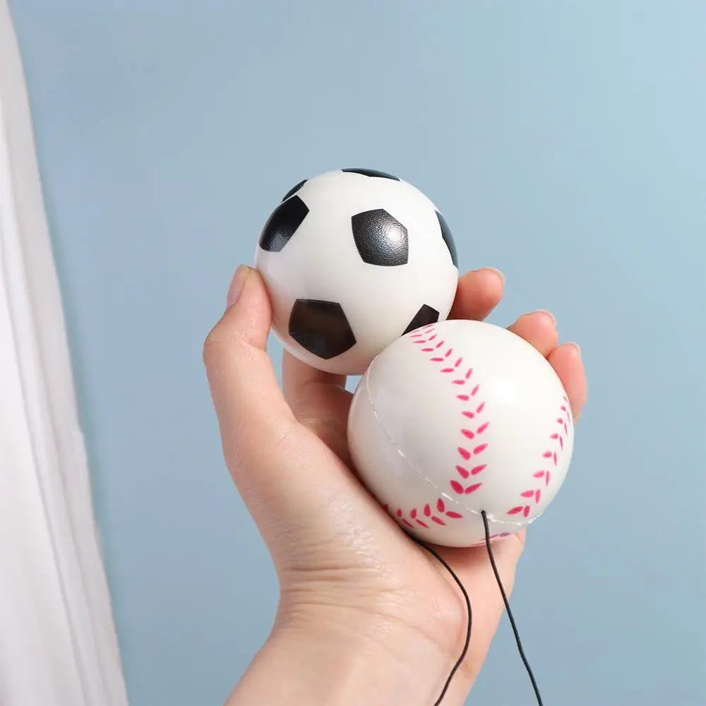 Pelota de retorno que rebota elástica en cuerda, juego de pelota de mano aburrida, pelota de rebote de mano, pelota hinchable de béisbol de fútbol con correa elástica