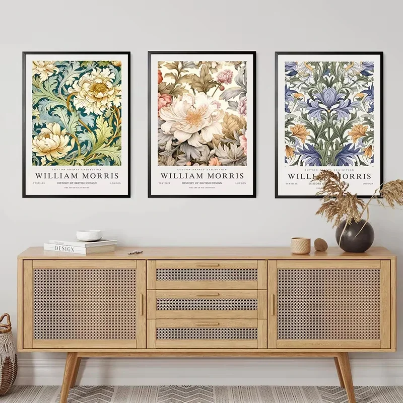 Neutral William Morris Butterfly Plant Art Retro Artwork Posters Prints Canvas Painting Wall Art Picture Living Room Home Decor