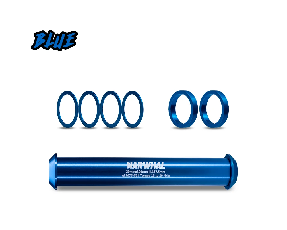 Gateshark Narwhal 20mm Steckachse Vorne 7075 Eloxiert Schwarz Rot Lila Orange Grün Blau für Racing BMX 117,5mm Innendurchmesser – Detail 7
