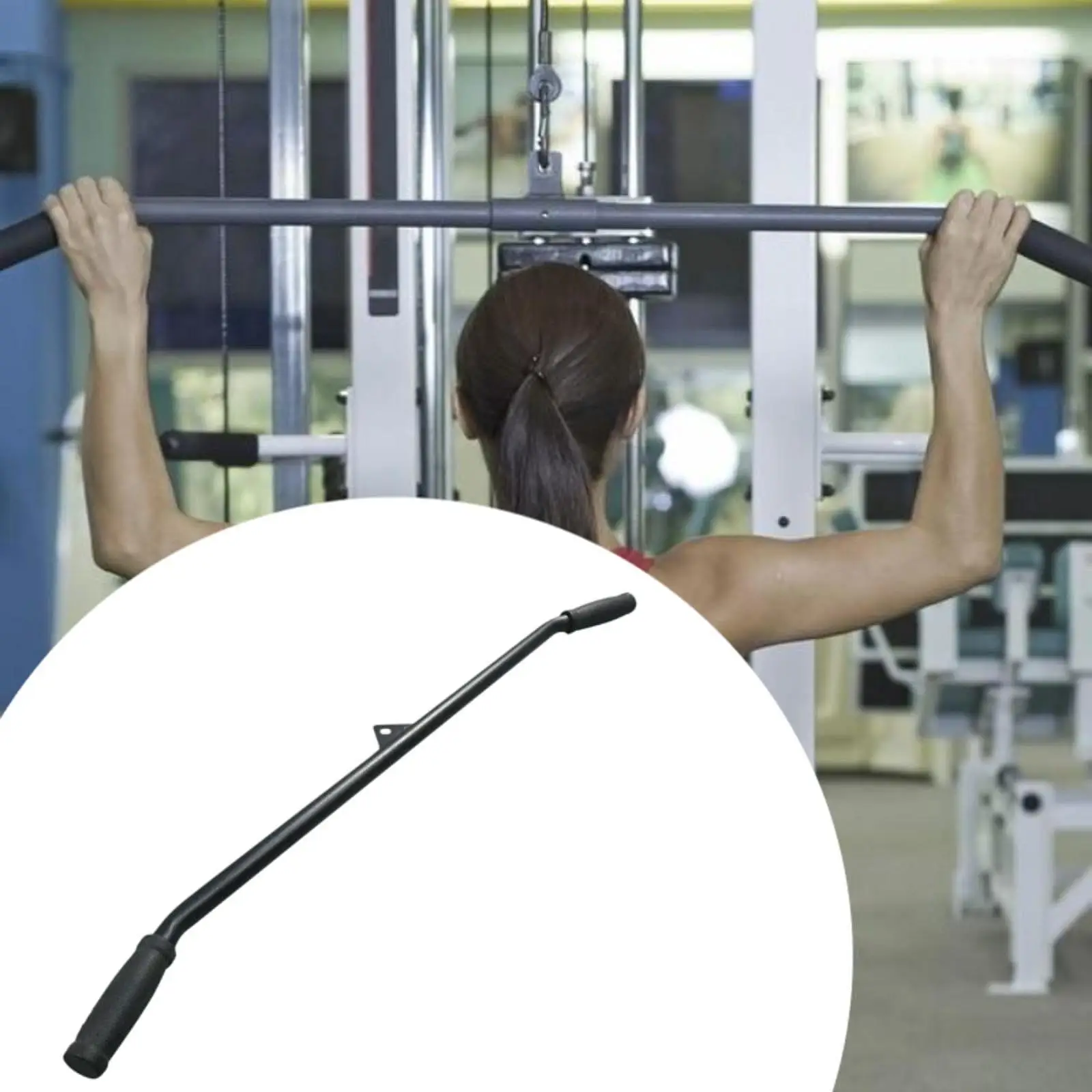 LAT Pull Down T Bar Straight Bar Handle for Cable Pulley System Machine Gym