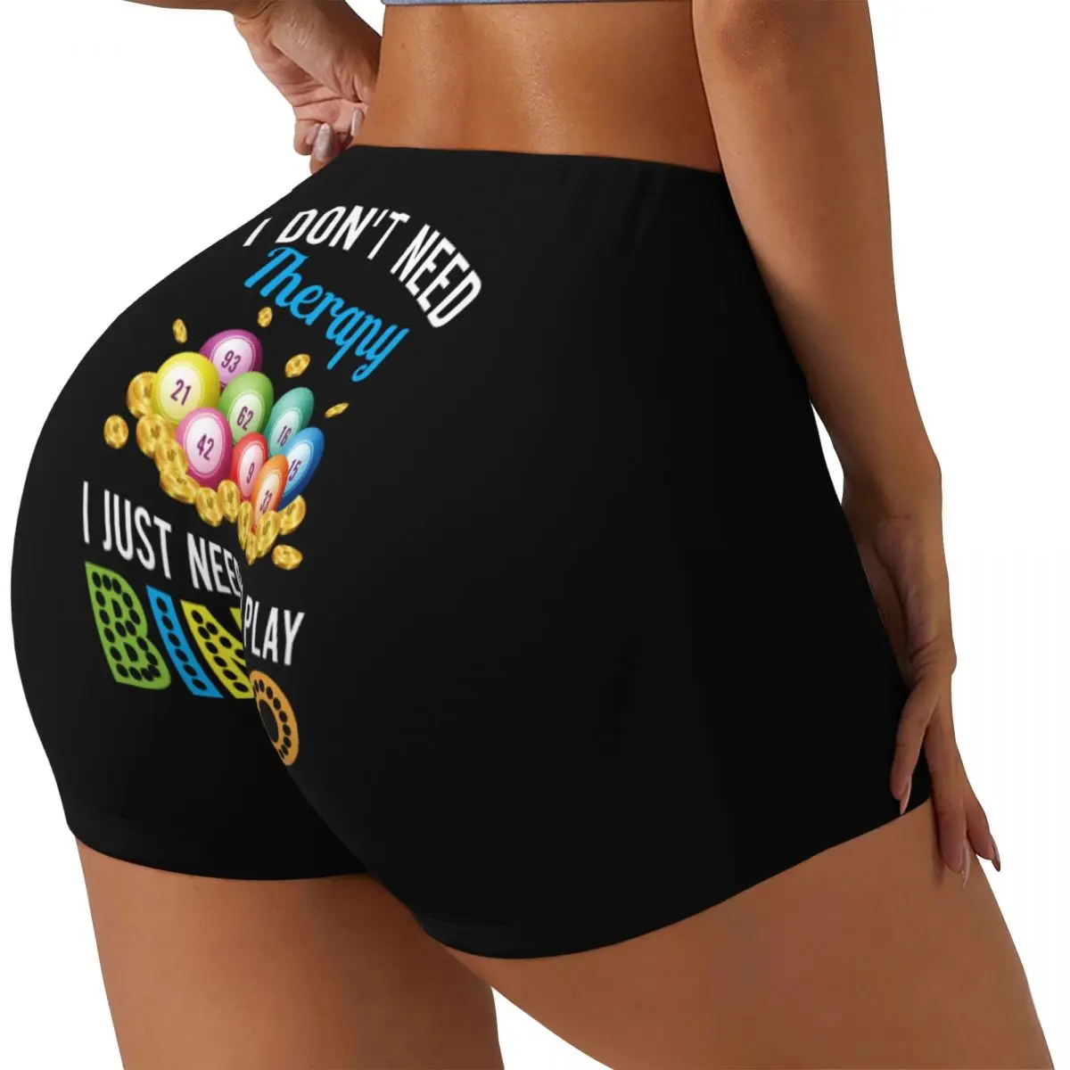 Custom Hot Game Bingo Gym Volleyball Biker Shorts for Women Workout Yoga Shorts