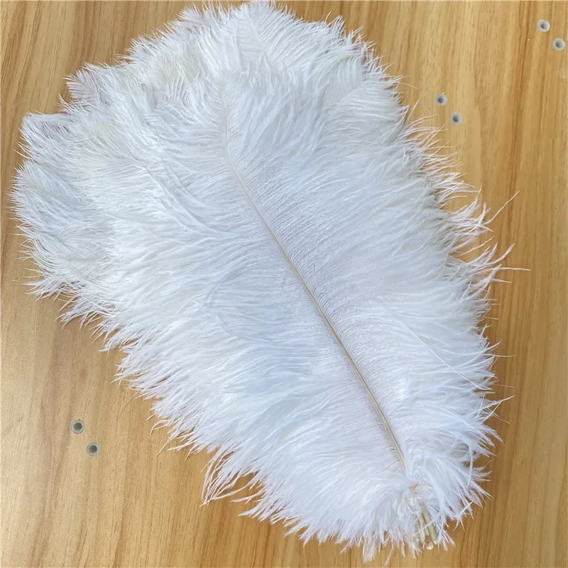 50pcs/lot Beautiful White Ostrich Feather 45-50cm/18-20inch Carnival Craft for Accessories Wedding Plumes