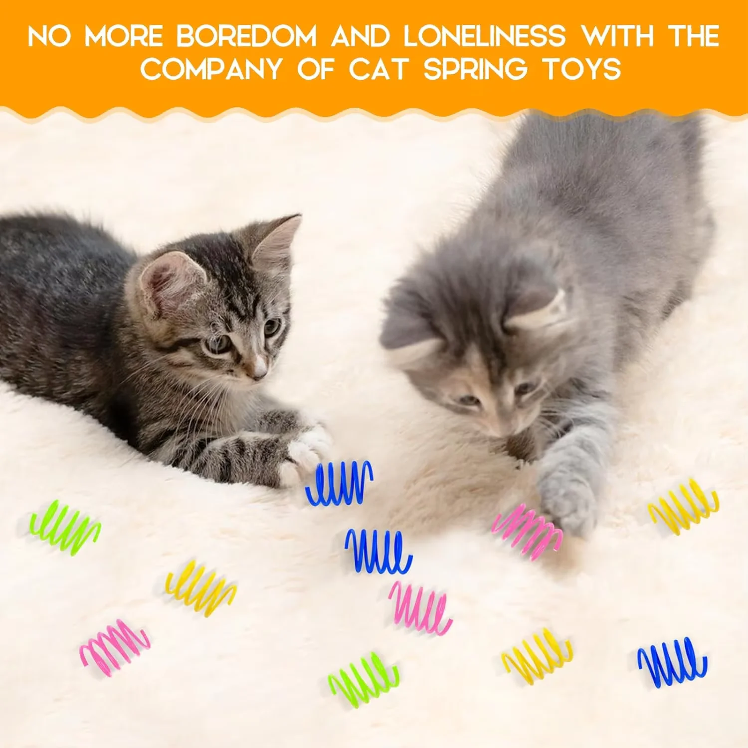 Pet Colored Spring Cat Toy, Cat Spring Toy, a Good Tool to Relieve Boredom, Suitable for Tapping, Biting, Active and Healthy Pla