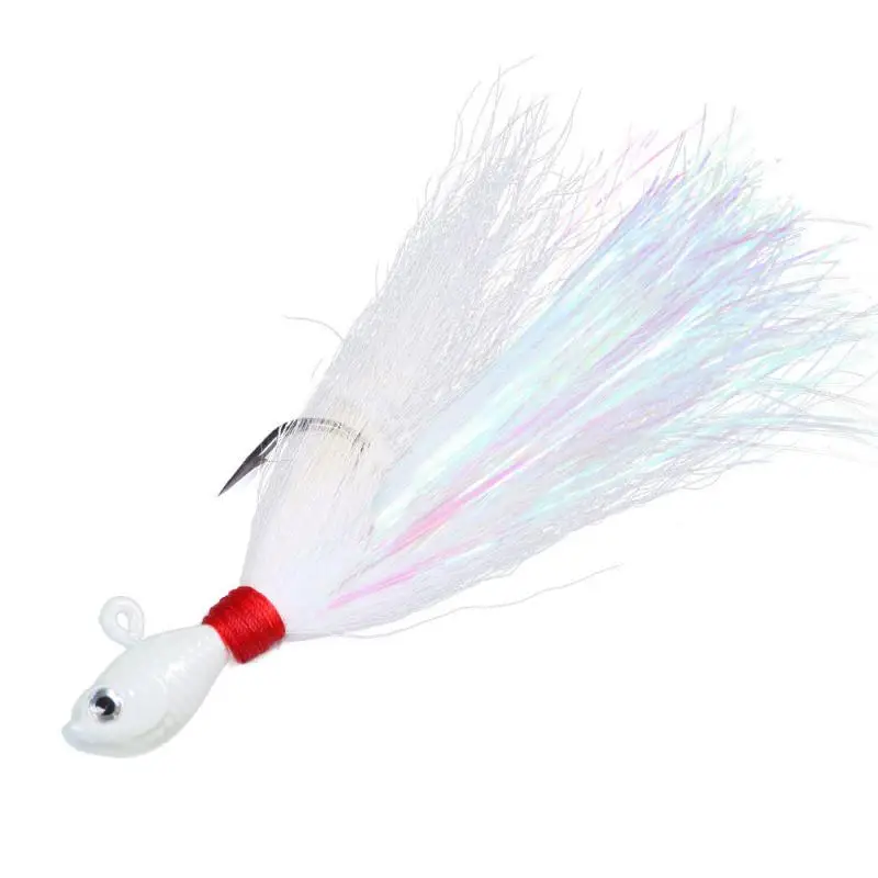 Bucktail Jigs 7g 10g 14g 21g 28g 42g 56g 82g Metal Jig Hook Saltwater Jigging Lure Jigs Bait For Mahi Marlin Waho Tuna Fishing