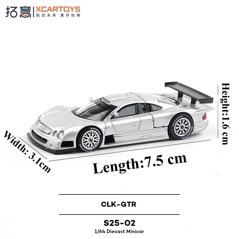 XCARTOYS POPRACE 1/64 CLK-GTR نموذج سباق السيارات الخارقة سبيكة دييكاست نموذج ألعاب أطفال بنين الكبار نموذج عشاق جامعيون