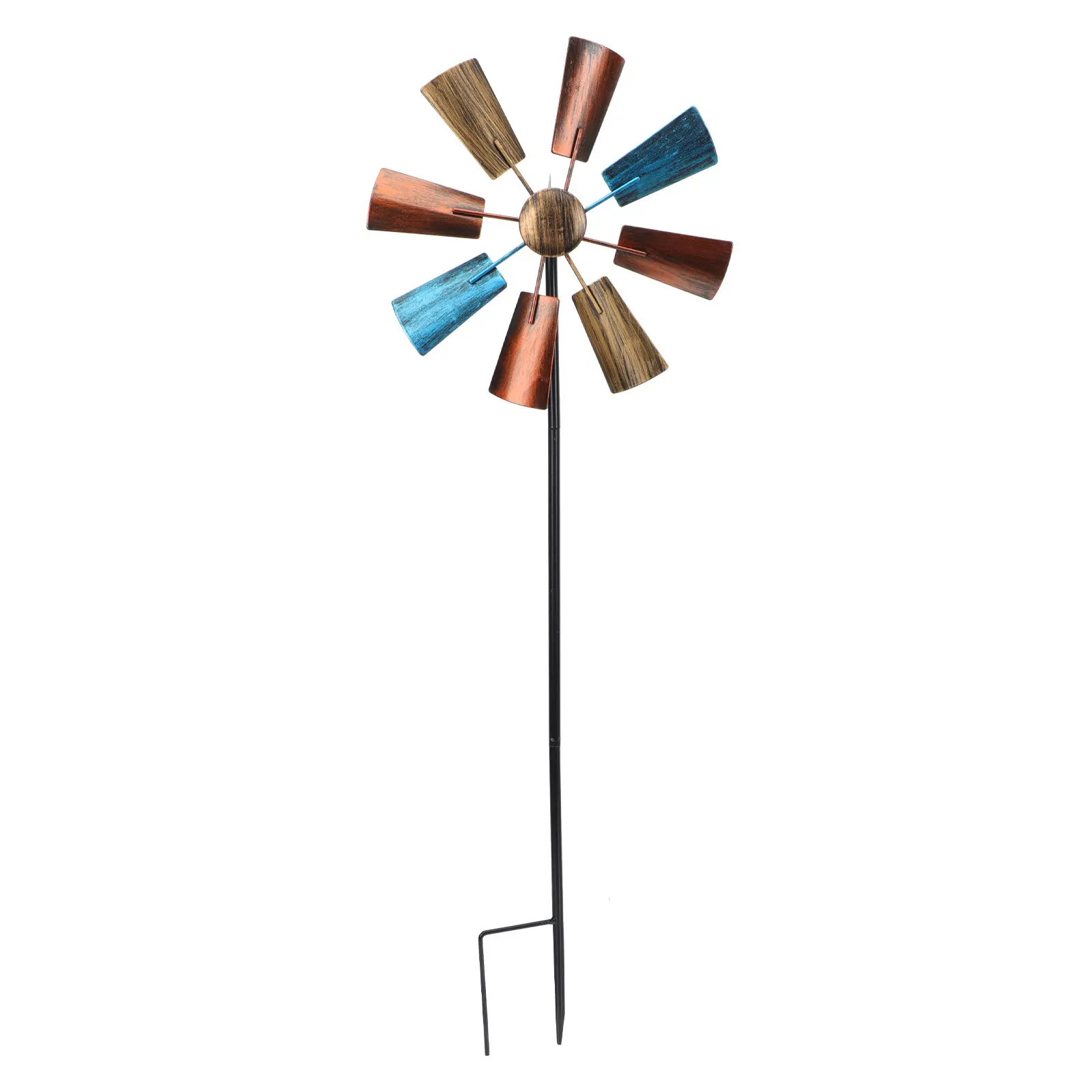 

1Pcs Outdoor Windmill Decor Creative Iron Windmill Adornment for Garden Yard Park Long-Lasting Rotating Landscape Decoration