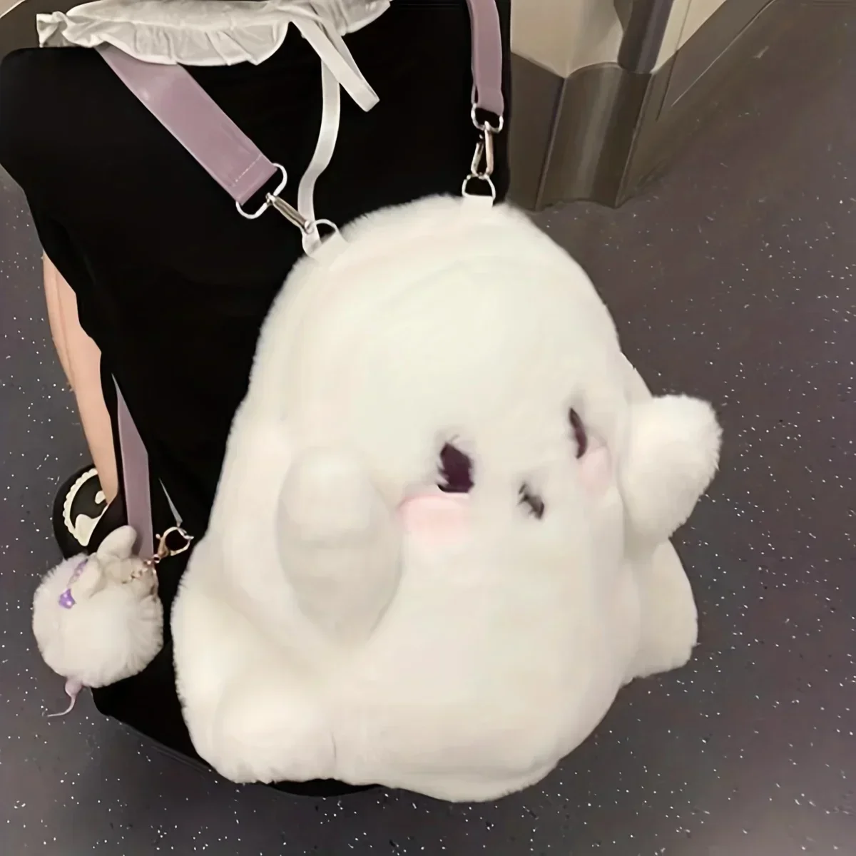 Mochila de felpa de fantasma de Halloween para niñas, bolso de animales de peluche suave, lindos bolsos de peluche para niños, servilletas para bebés, bolsa de aperitivos