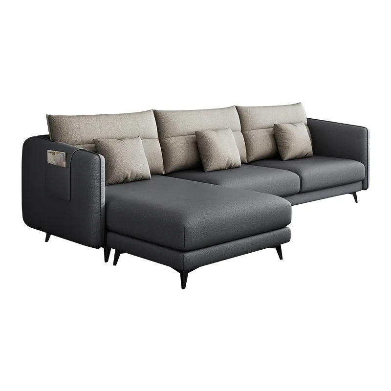 

Modern sofa set furniture living room luxury gray simple luxury size apartment three straight Italian fabric sofa