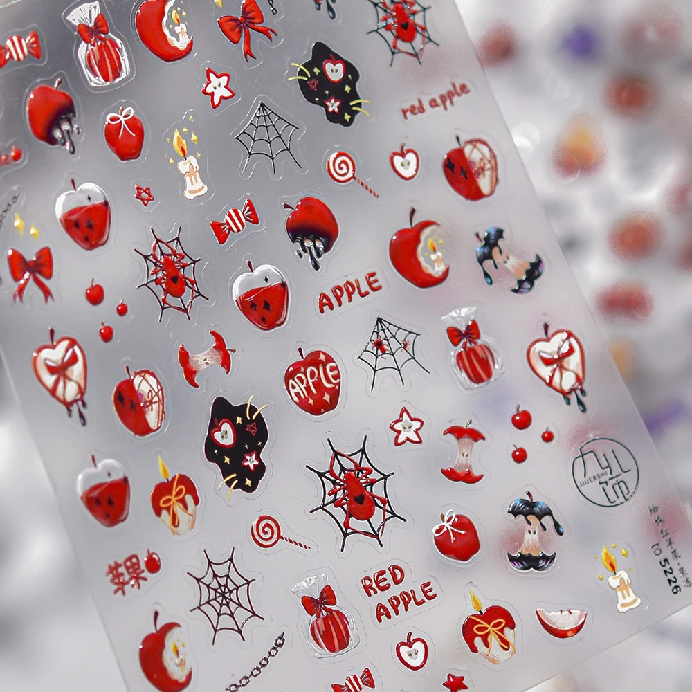 Nail Art Vampire - Vampiro arañas rojas gótico Halloween 5D