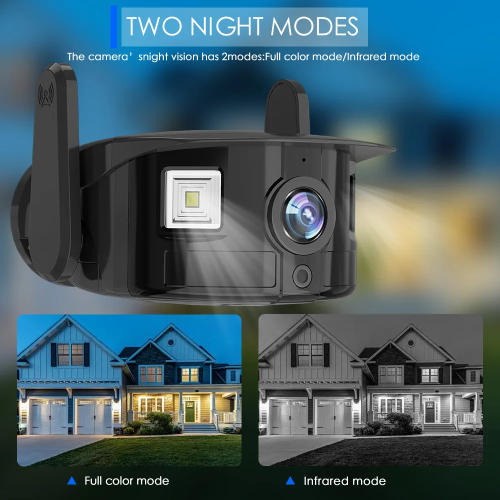 3MP 1296P Carecam APP 165Degree  VR WIFI  IP Bullet Camera Full Color AI Humanoid Detection Home Security CCTV Baby Monitor