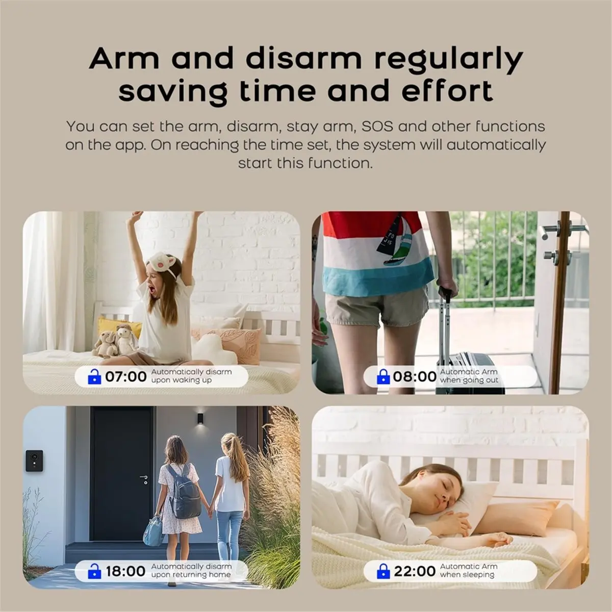 Home Security Alarm Systems with Door/Window Sensors,Motion Detector,4G/Tuya App Alerts, for Villa,Apartment,House EU Plug