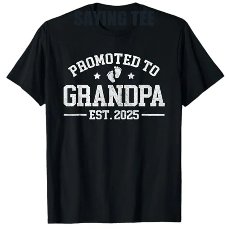 Promoted To Grandpa Est. 2025 Grandparents Baby Announcement T-Shirt Gift Cool First Time Grandfather in 2025 Saying Tee Apparel