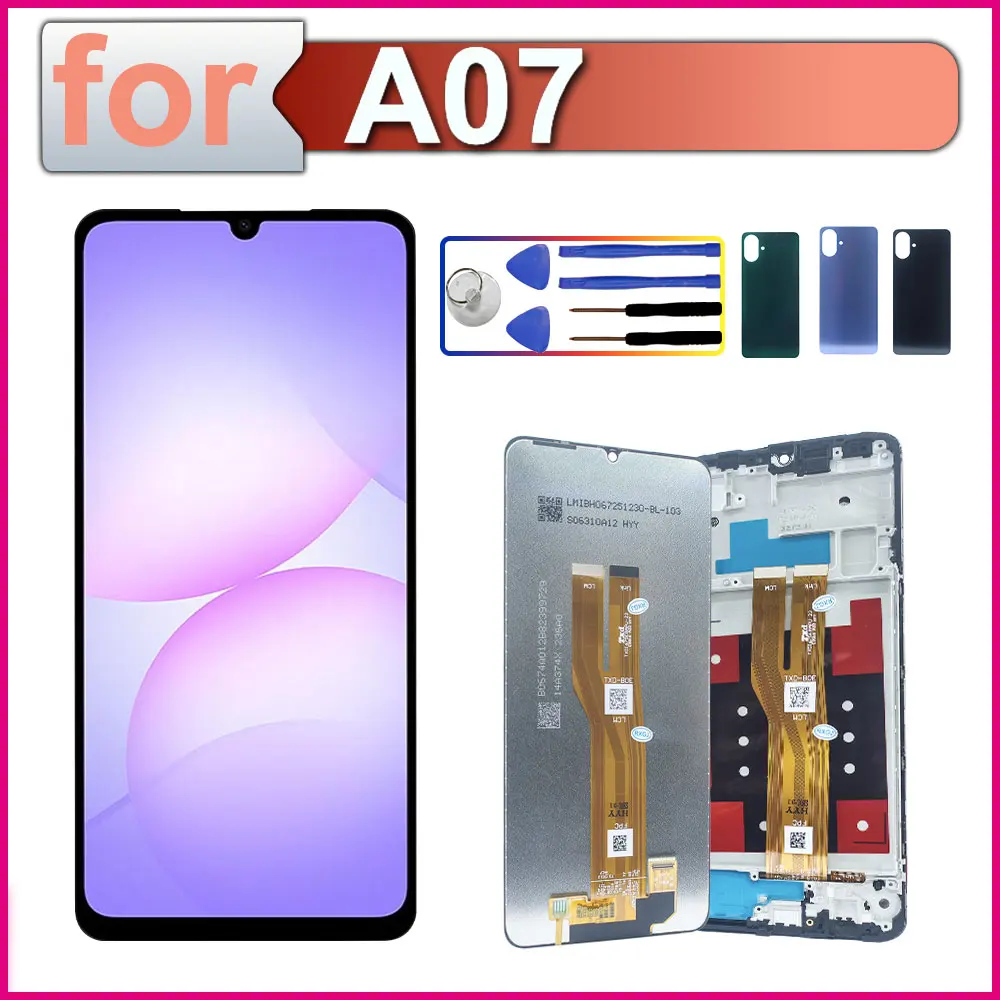 For Samsung Galaxy A07 4G LCD Display Touch Screen Digitizer Full Assembly With Frame Phone Screen Replacement Repair Parts