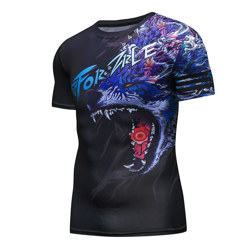 Harajuku Retro Dragon Tiger Pattern3D Print sport Quickdry Breatha MenTShirt Outdoor Street Casual Fashion parent-child clothing