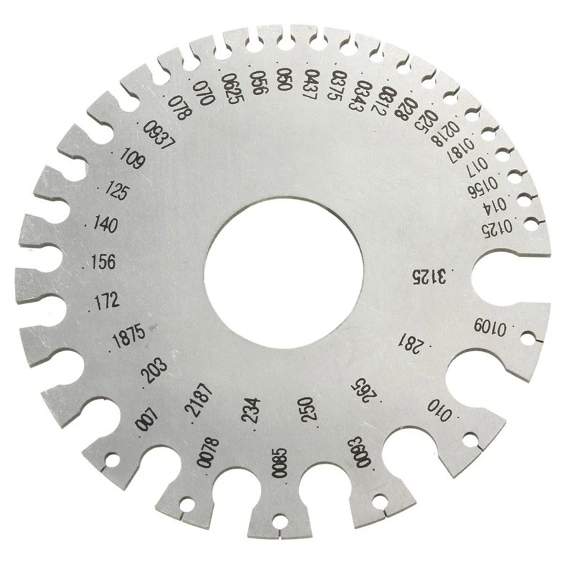 Stainless Steel Round AWG SWG Wire Thickness Ruler Gauge Diameter Tool Measuring Tool Metal Machinist Plate Ruler