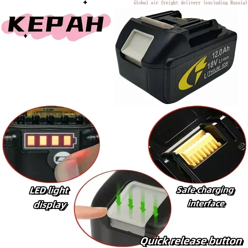 

Для аккумулятора Makita 18 В, совместимого с гаечной дрелью BL1830B 1840 и других литиевых аккумуляторных электроинструментов с зарядным устройством