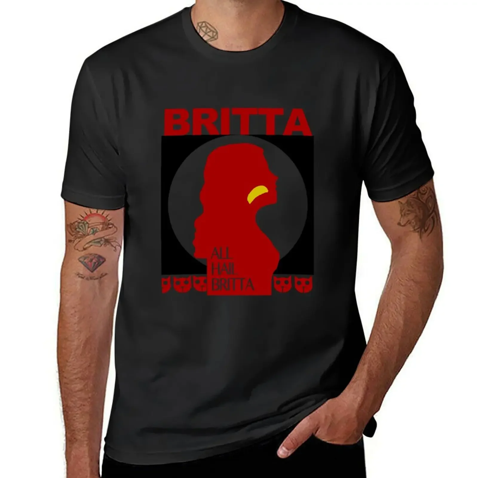 All Hail Britta! T-Shirt custom shirt customizeds vintage clothing for men