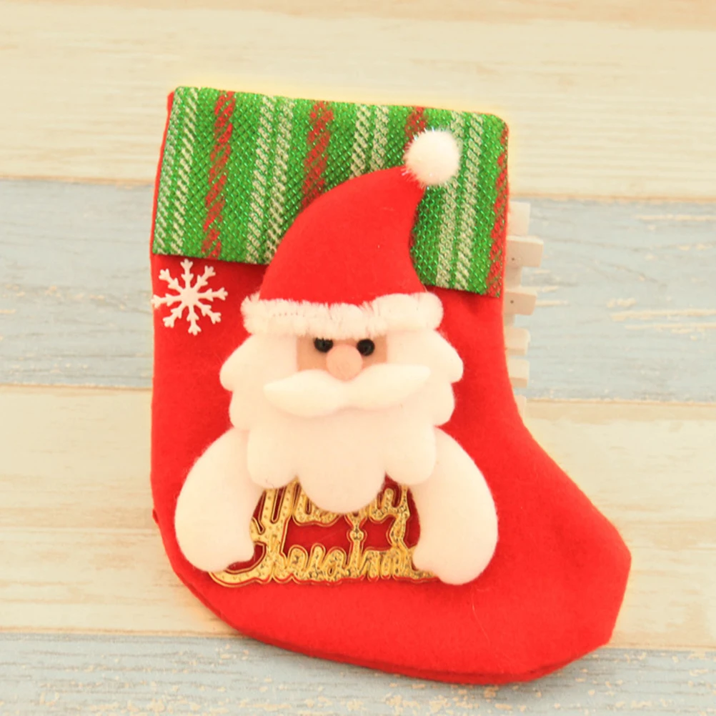 

12Pcs Christmas Stockings Mini Felt Socks Hanging Decorations Fireplace Door Tree Xmas Small Stockings Holiday Party Decor