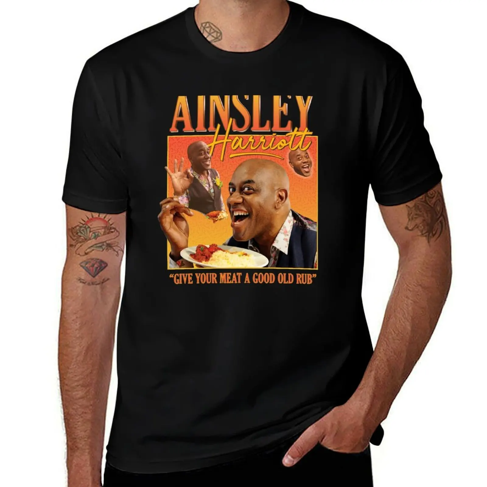 Ainsley Harriott Homage Tee Top Vintage Retro Funny 90s Icon Mens Womens T-Shirt Novelty Print Casual Tee Shirt