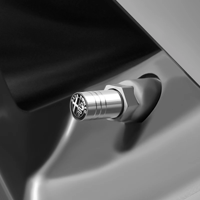 4 Stück Auto-Styling Radreifen-Ventilkappen mit Emblem für Alfa Romeo Mito Brera 147 Giulietta 159 156 Stelvio Sportiva Giulia – Detail 10