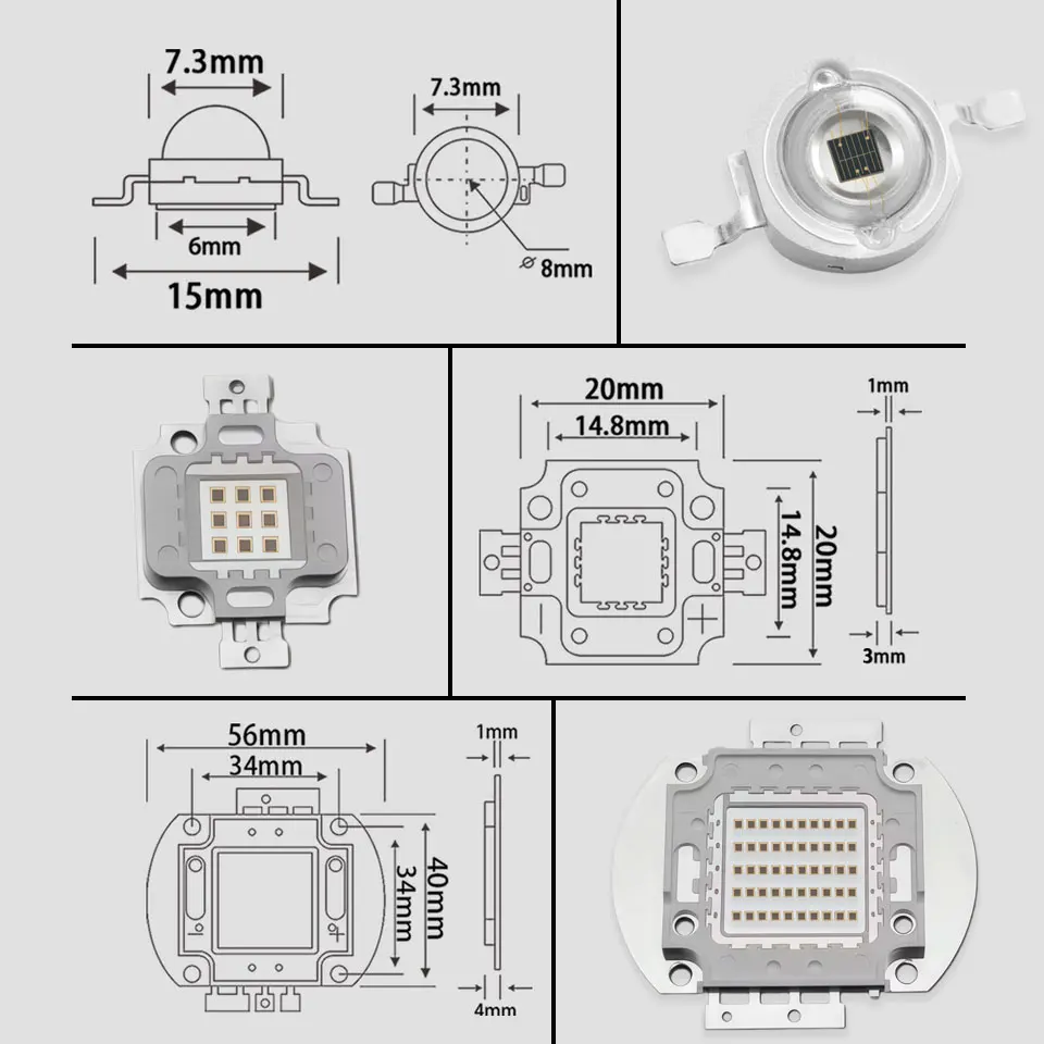 3W 5W 10W 20W 30W 50W 100W Infrared IR680-690nm LED Chip Integrated Radiation Bulb Lamp Beads Detect Sensor Laser Flashlight