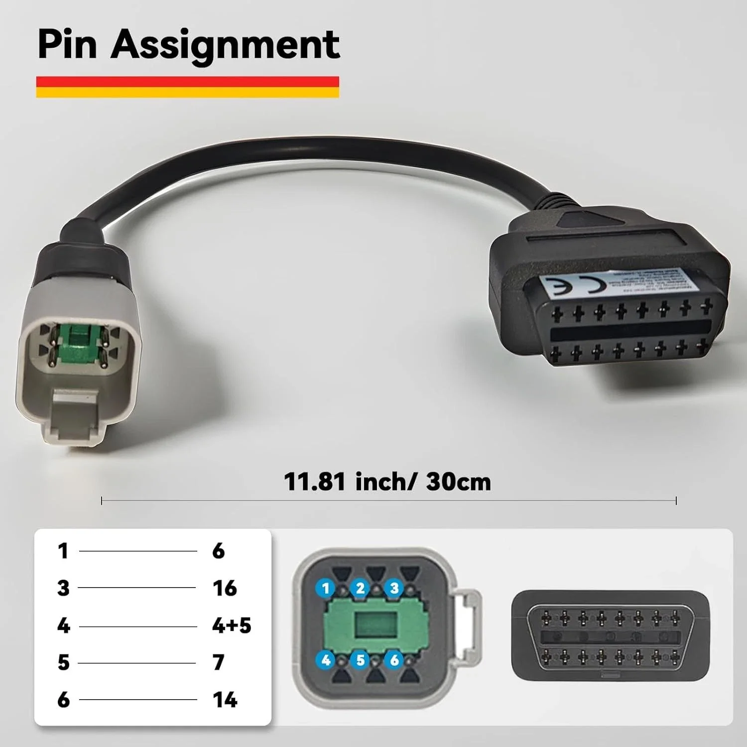 

6 Pin to 16 Pin OBD2 Adapter Cable For Motorcycle Diagnostic Scanner Fault Code Reader For Honda KTM Delphi Euro5 Moto Connector
