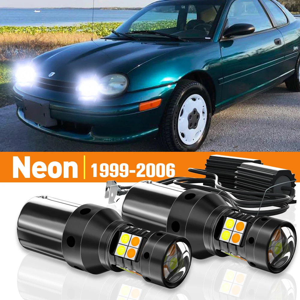 

2x LED Dual Mode Turn Signal+Daytime Running Light DRL For Chrysler Neon 1999-2006 2001 2002 2003 2004 2005 Accessories Canbus