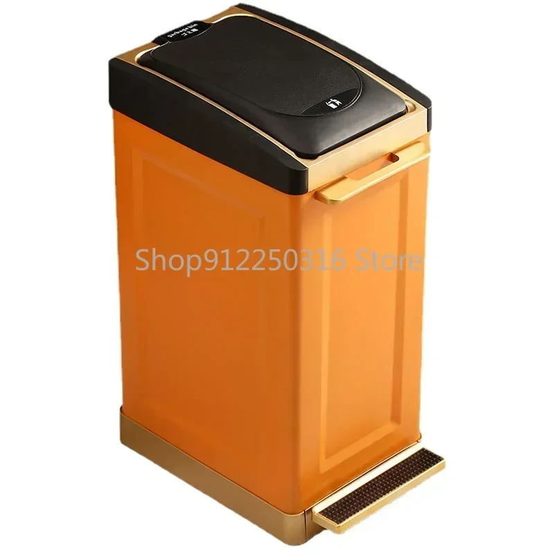 Waste Bin Room Automatic Sealing  Black Kitchen Cleaning Garbage Basket Bathroom Dustbin Design Lixeira Home Organization  Bins