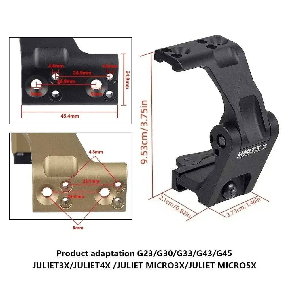 Taktische UN FTC Halterung Quick Base UN 3X Schnellverschluss-Halterung Vergrößerungshalterung Passend für G33 G43 G45 – Detail 3