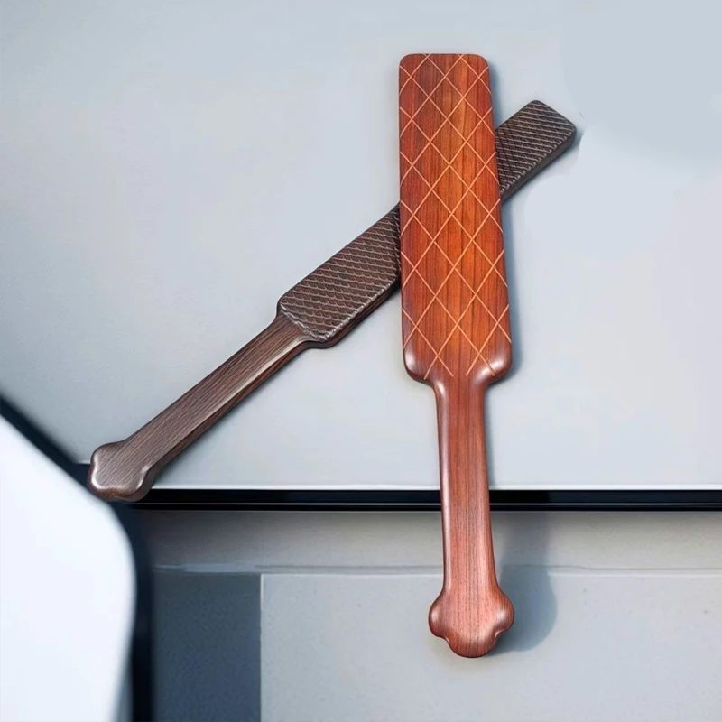 Outdoor Portable EDC Retro Sandalwood Dragon Scale Short Wooden Racket Car Emergency Short Stick Tool