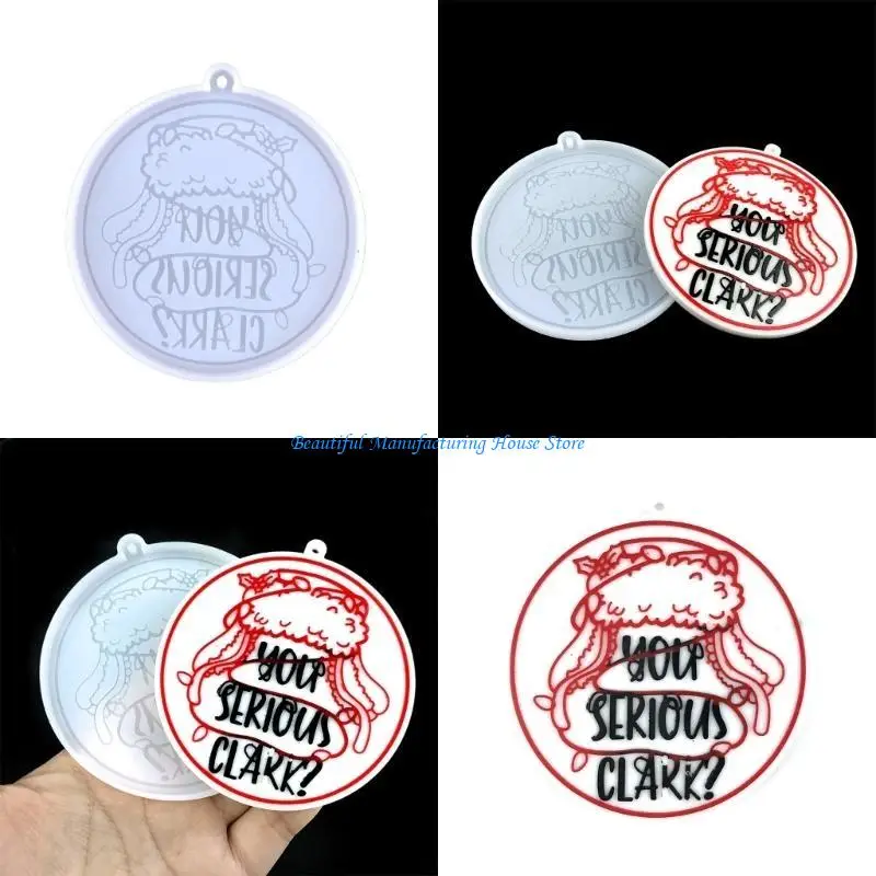 

E56A Christmas Hat Round Listing Keychains Mold DIY Epoxy Craft Pendant Mold