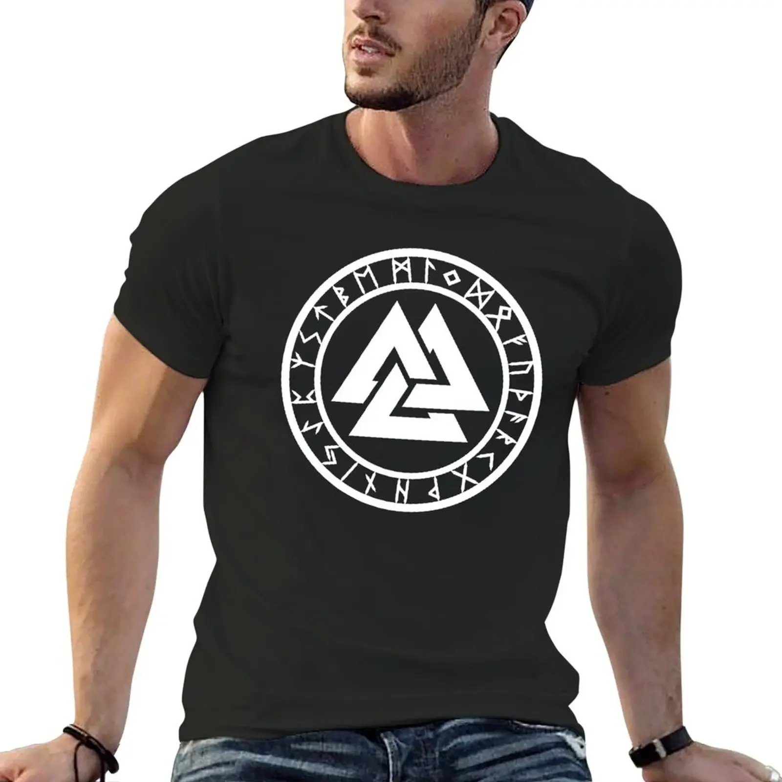 

Valknut /// Rune Circle (Variant II) T-Shirt quick drying custom t shirt graphics t shirts for men cotton