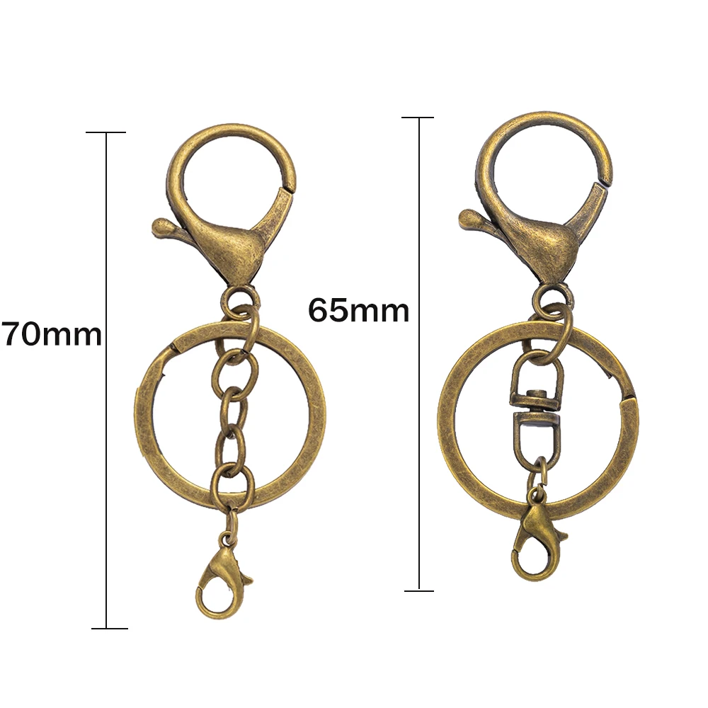 5Pcs Lobster Clasps Swivel Hooks Clasp Trigger Clips with Flat Split Keychain Ring and 8 Shap Swivel Hook for DIY Craft Making