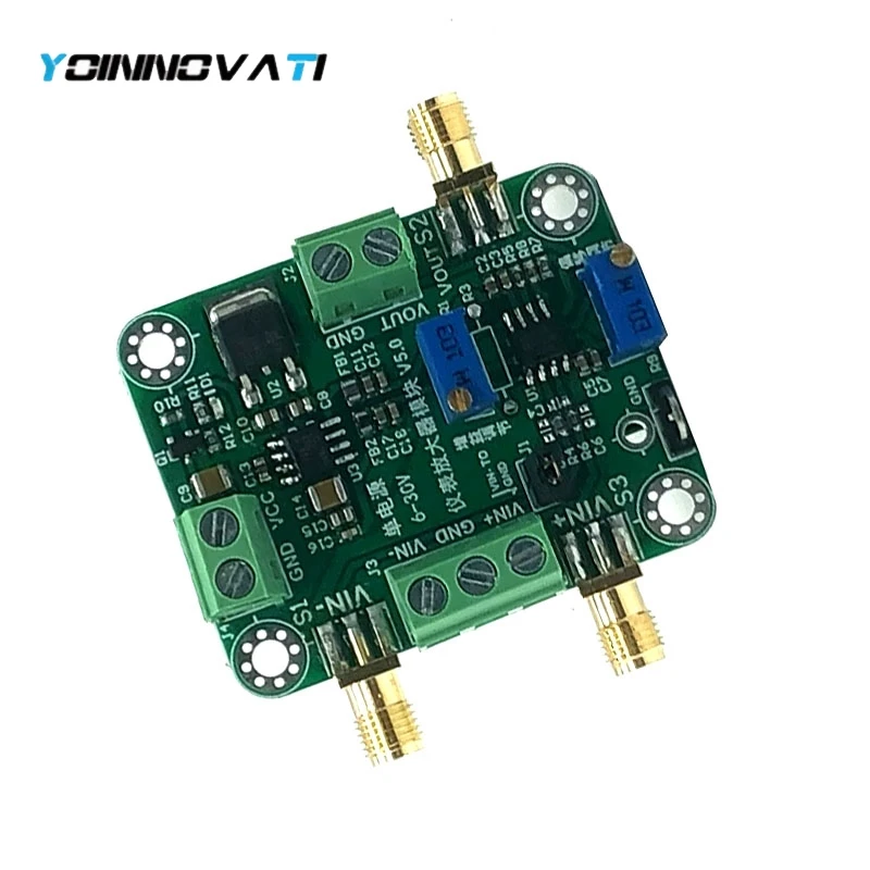 Low Noise, Single Supply AD620 Instrumentation Amplifier Module for mV/μV Signal Conditioning, Single-Ended/Differential Input