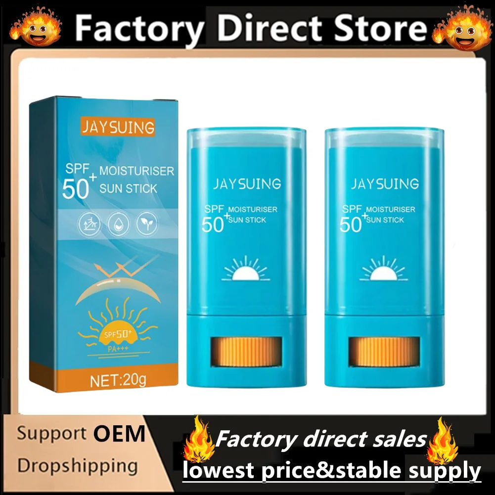 

2Pcs Sunscreen Cream Stick SPF 50+ UV Protective Anti Oxidant Sun Block Isolation Cream Lightweight Korea For All Skin Types