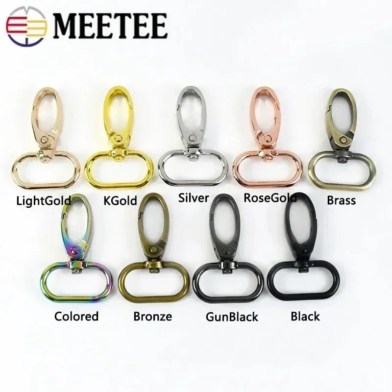 50Pcs Metal Strap Buckles Lobster Clasp Bag Buckle Webbing Snap Hooks Handbag Hangers DIY KeyChain Leather Part Accessories