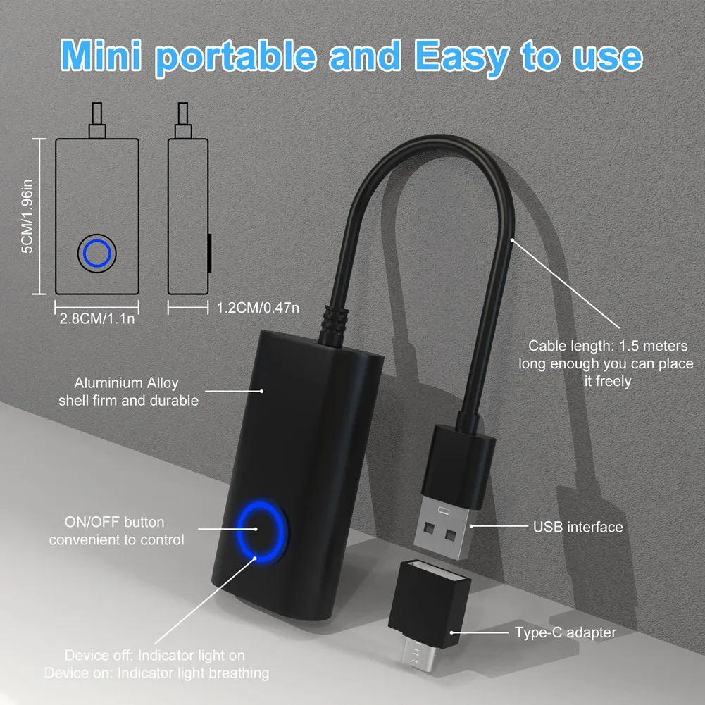 A40I 2 in 1 USB Mouse Jiggler Undetectable Mouse Mover Automatic Computer Mouse Mover Jiggler Keeps Computer Awake Mouse
