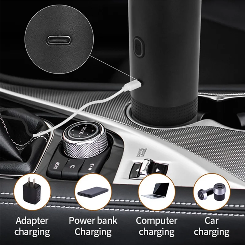 Máquina de café expreso eléctrica portátil y eficiente con bolsa de viaje, Mini cafetera de viaje, cafetera exprés para coche con autocalentamiento E