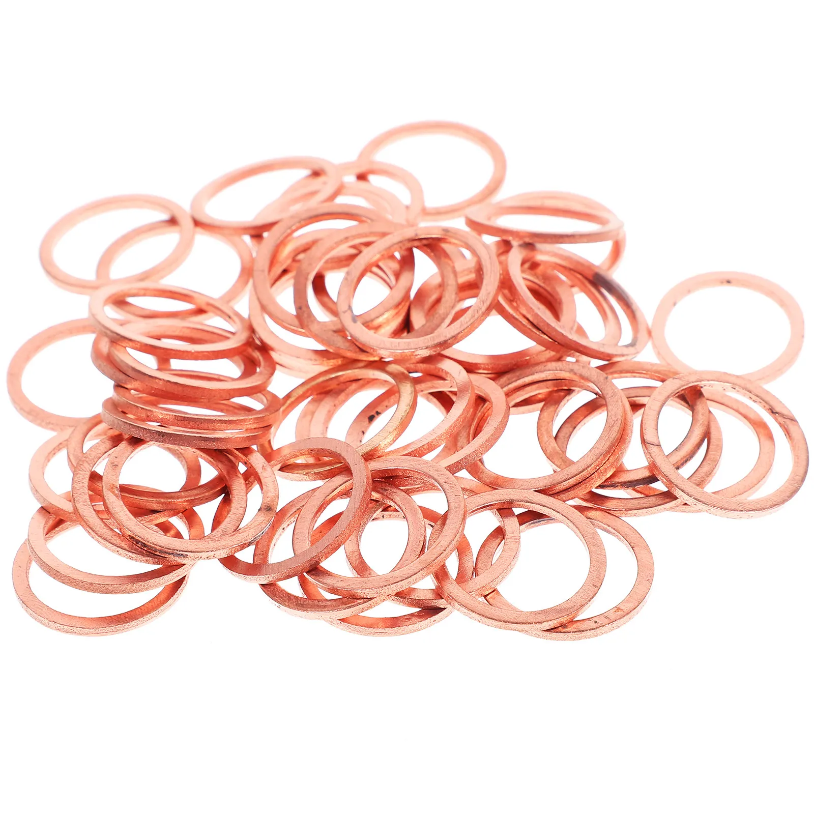 

50Pcs Oil Drain Plug Gasket Washer Copper Alloy Crush Sealing Washer for Automotive Mechanical Equipment Anti-Leak Oil Seal