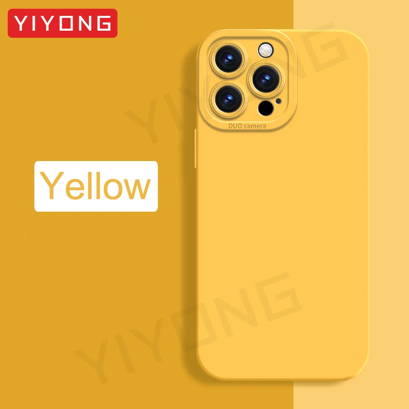 Handyhüllen für iPhone Air 17 16 18 Pro Max 17e 16e 15 14 Plus 13 Mini, YIYONG Quadratische Seidige Flüssigsilikon-Softcover – Detail 18