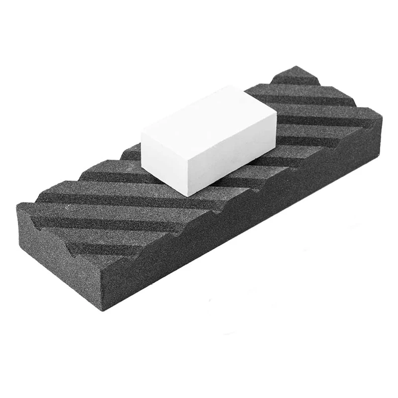 ●Dual Grit Coarse/Fine Flattening Stone Set - Two Sharpening Stones Flattener - Whetstone Fixer with Grooves-ABFB