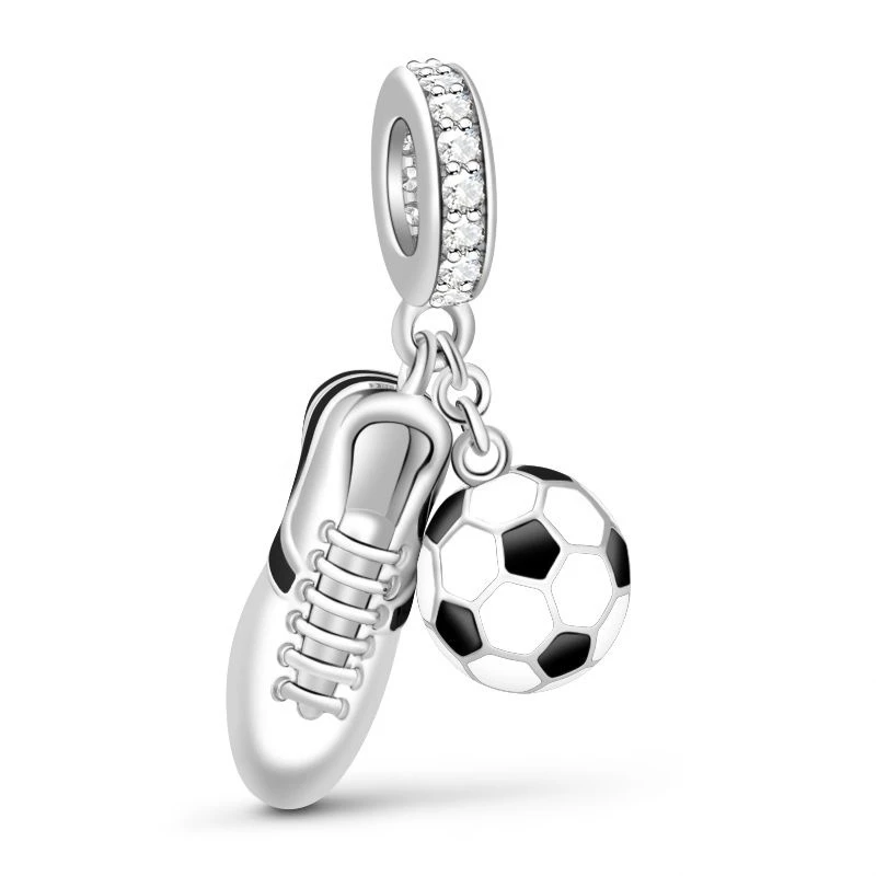 Carousel Horse，Wedding Bells，Sneaker & Football Dangle Charm Bead Fit Original 925 Sterling Silver Bracelet Jewelry Gift