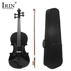 IRIN V-10 Violin Black Solid Wood Violin Set with Cloth Case Bow Professional Stringed Instrument Violin for Practice