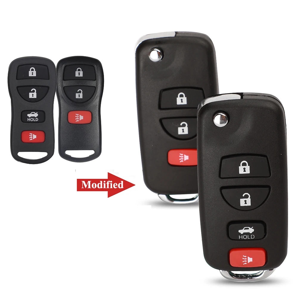 

jingyuqin New Modified Remote Folding Car Key Shell For Nissan Infiniti Xterra Frontier Muranon PATHFINDER TITAN