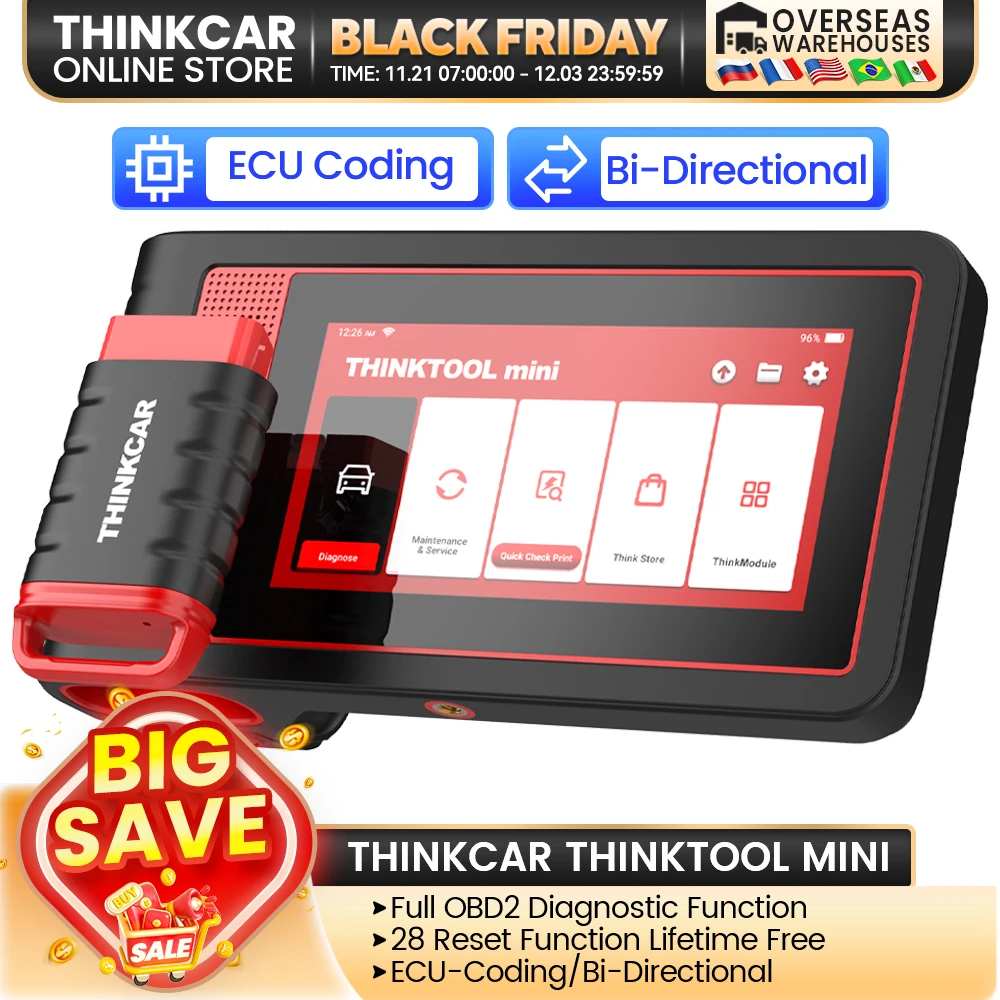 THINKCAR Thinktool Mini 2 narzędzia diagnostyczne skanera OBD2 samochodowy pełny układ 28 resetów czytnik kodów IMMO CANFD bezżywotnie