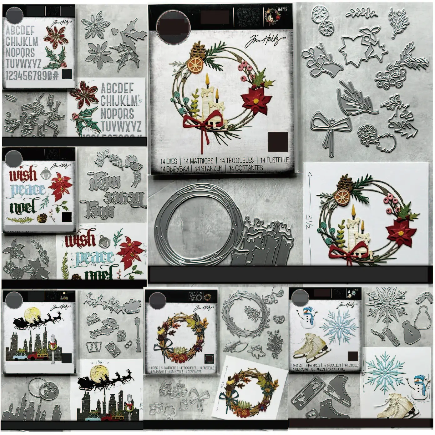 2024 Nowe metalowe matryce do wycinania Witch Bat Christmas Tree Decoration Scrapbooking Emboss Clipbook Template Greeting Card handmad Dies