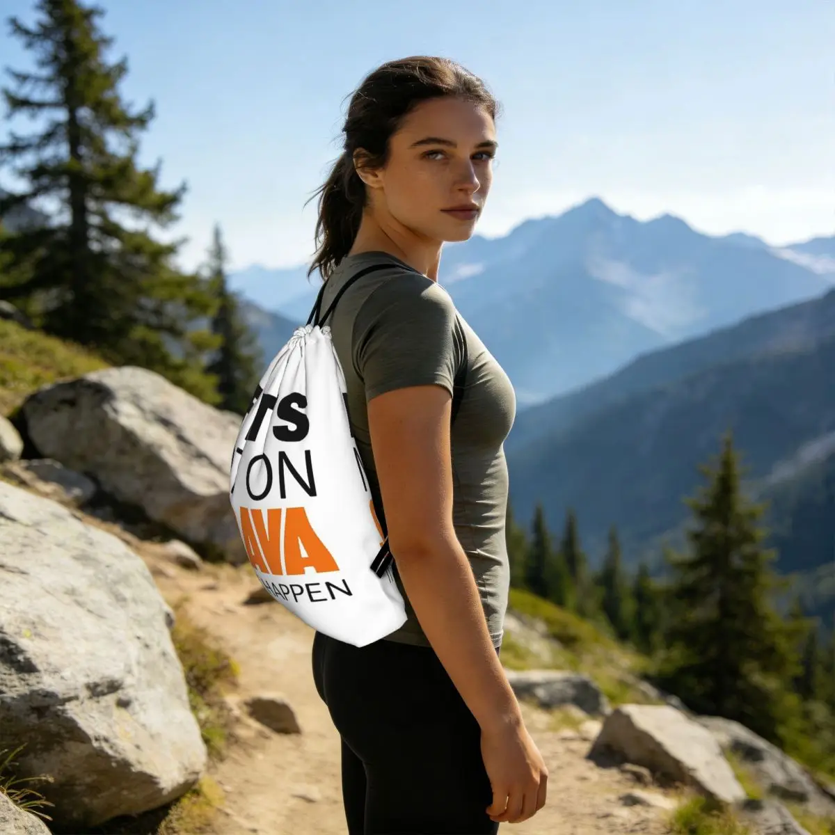 If It's Not On Strava It Didn't Happen Backpacks Multi-function Drawstring Bags Storage Bag Book Bags for Travel School